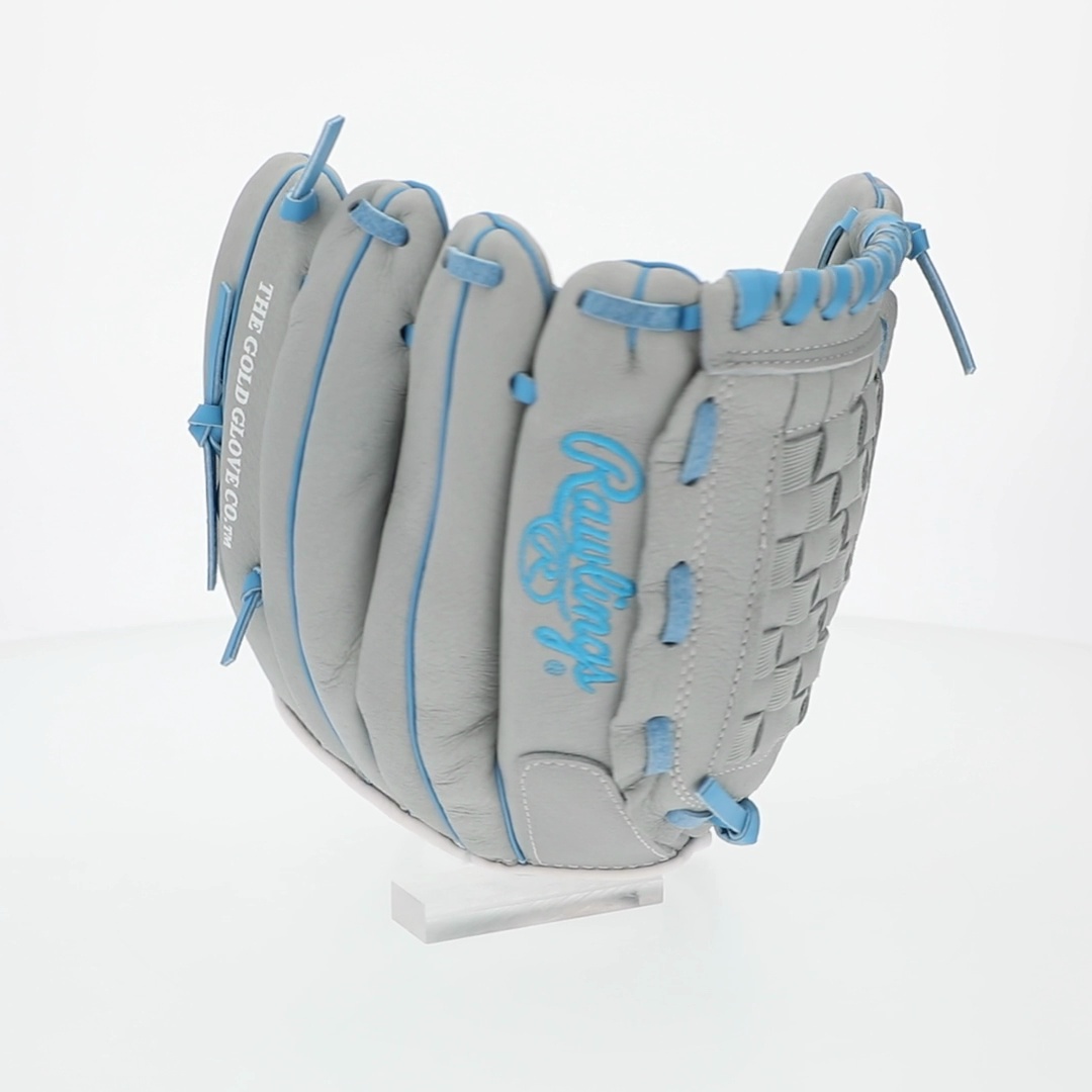 Rawlings Fastpitch Glove Gray/Blue | Right Hand Throw | 12.5