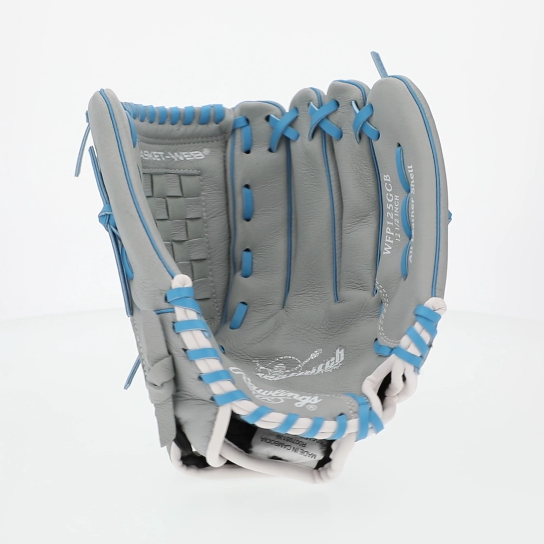Rawlings Fastpitch Glove Gray/Blue | Right Hand Throw | 12.5