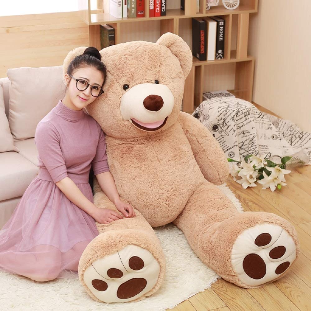 thumbnail video image 2 of MorisMos Jumbo Teddy Bear 51'' Giant Stuffed Animal with Footprints Plush Toy, 2 of 8