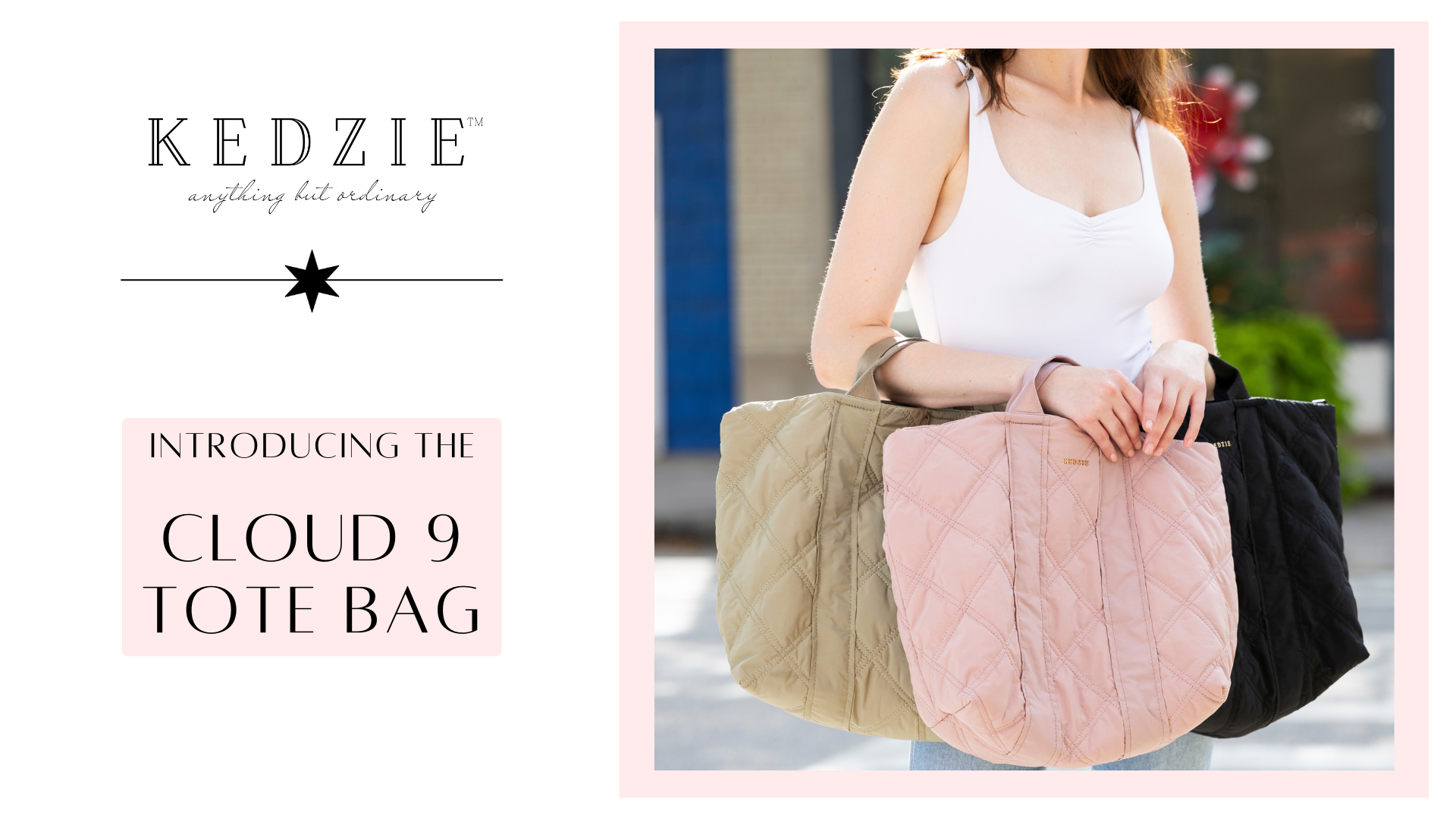 thumbnail video image 2 of Kedzie Cloud 9 Tote Bag Quilted Puffer Crossbody Purse, Gray (Women's), 2 of 9