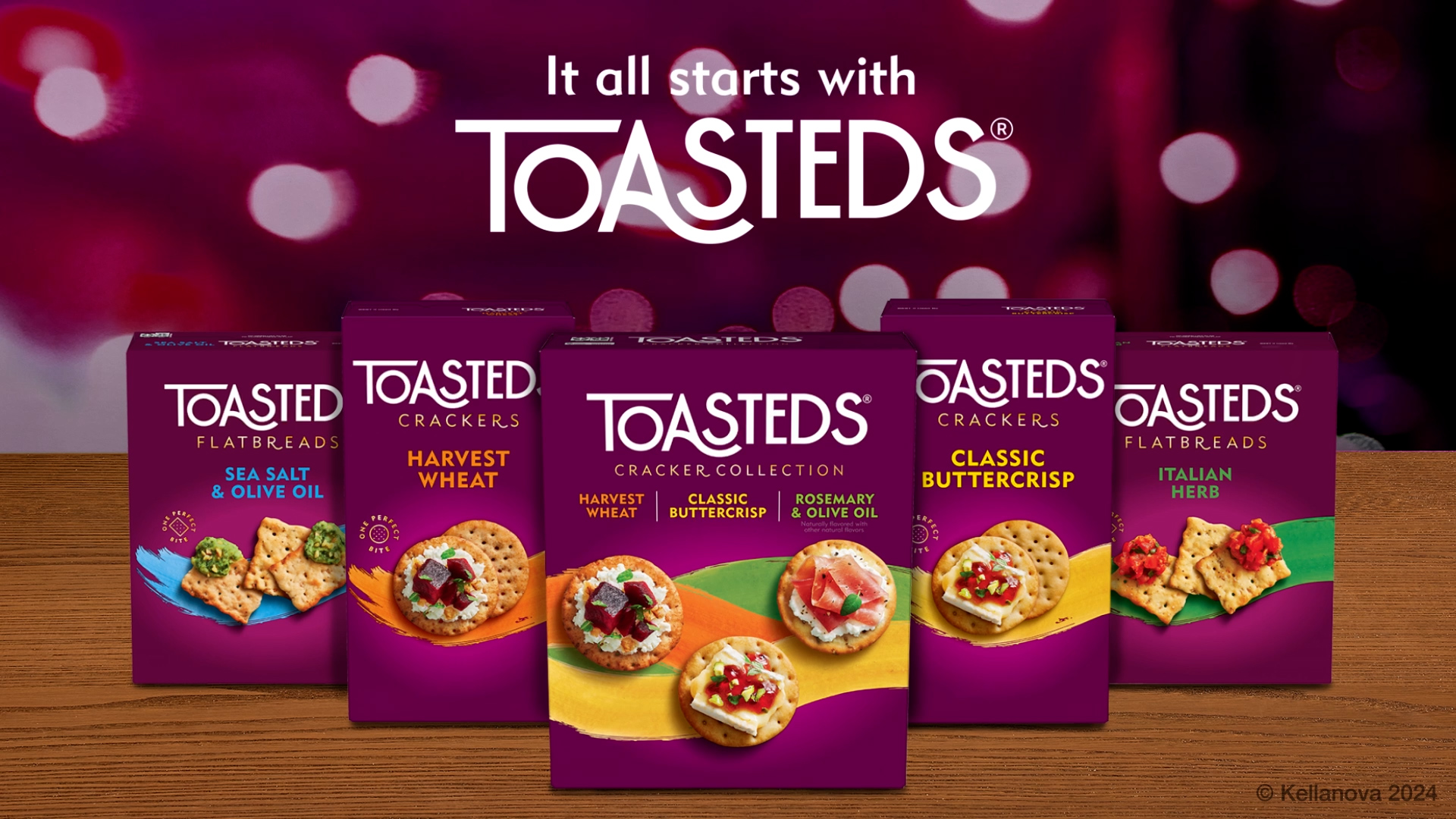 thumbnail video image 2 of Toasteds Flatbreads Sea Salt and Olive Oil Crackers, Party Snacks, 8.7 oz, 2 of 10