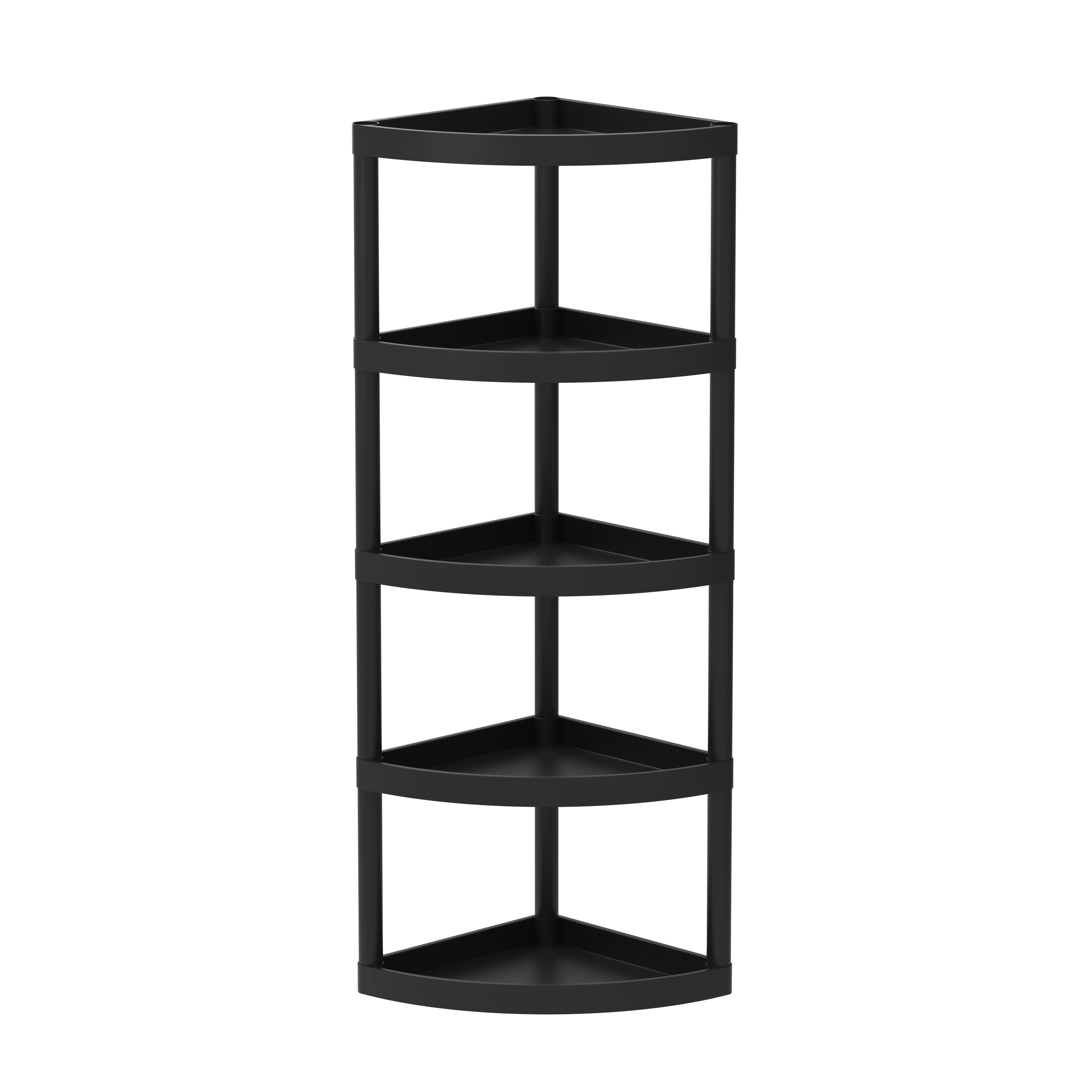 Hyper Tough Large 5-Tier Plastic Shelves, Interlocking Multipurpose Plastic  Organizer, W36 x D18 x H74 Black