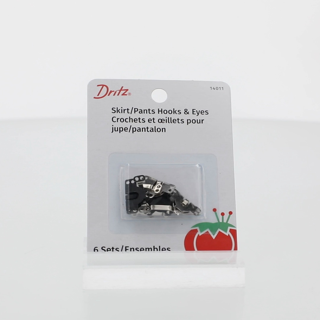 Dritz Sew-On Hook & Eye Closures, 6 Sets for Pants and Skirts