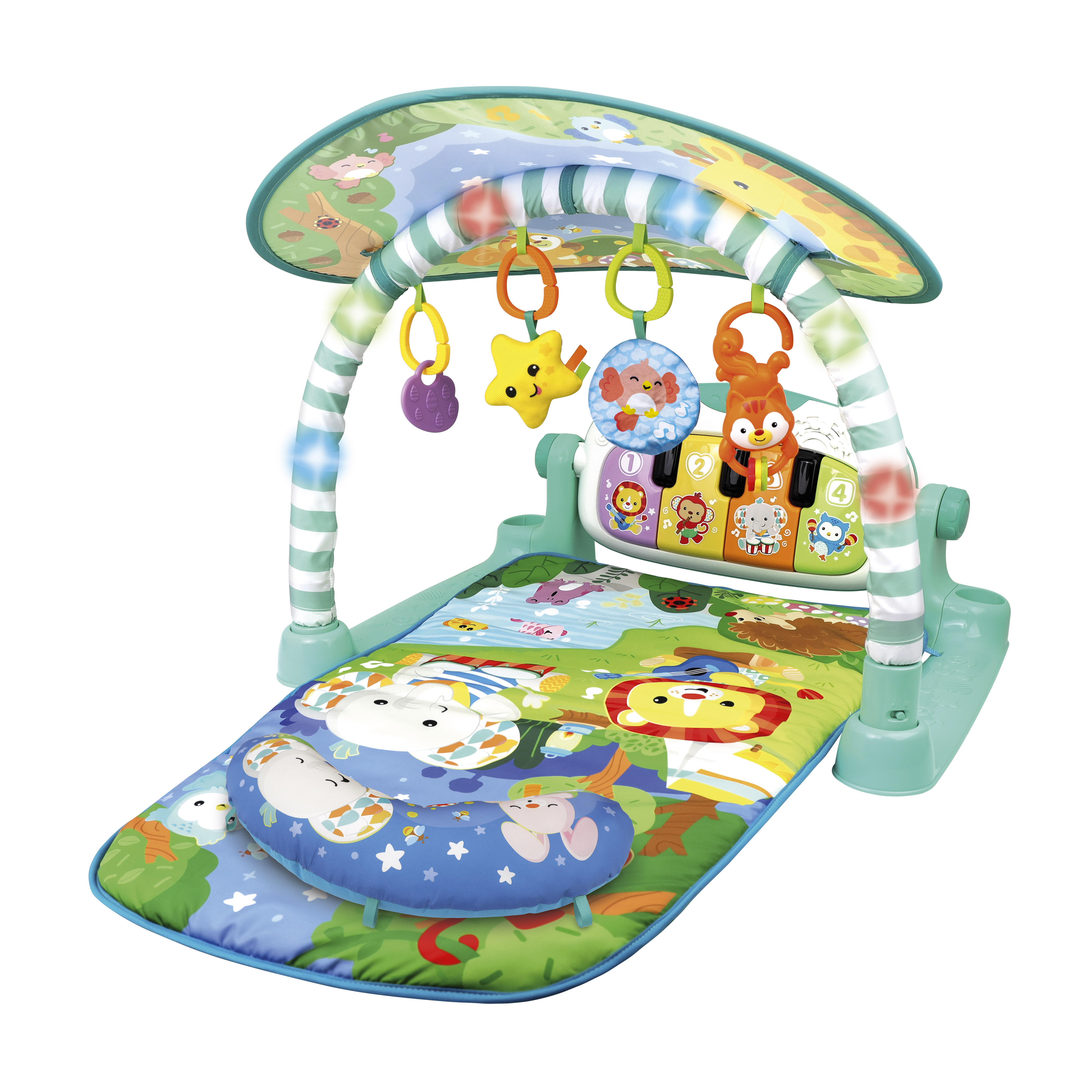 thumbnail video image 2 of Winfun Magic Lights Kick N Play Music Gym - Age Group Newborn and up, 2 of 9