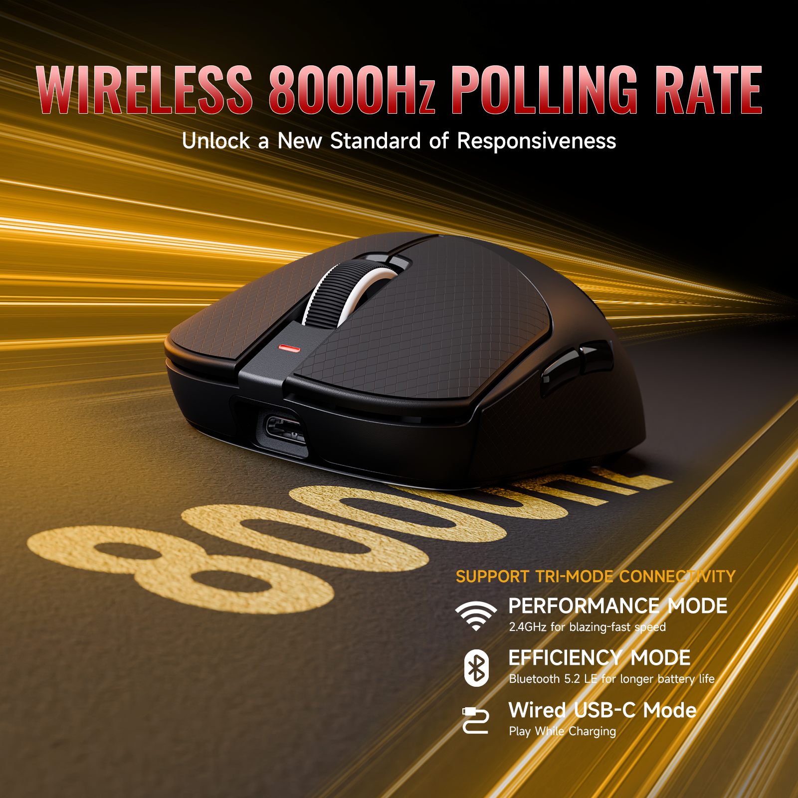 thumbnail video image 2 of ATTACK SHARK X8 Ultimate Wireless Gaming Mouse,55g Ultra-Lightweight BT/2.4GHz Wirelss/Wired Mouse,8K Polling Rate,PixArt PAW3950MAX Sensor,42000 DPI,800mAh Battery,Gamer Mice for PC/Win/Mac, 2 of 10
