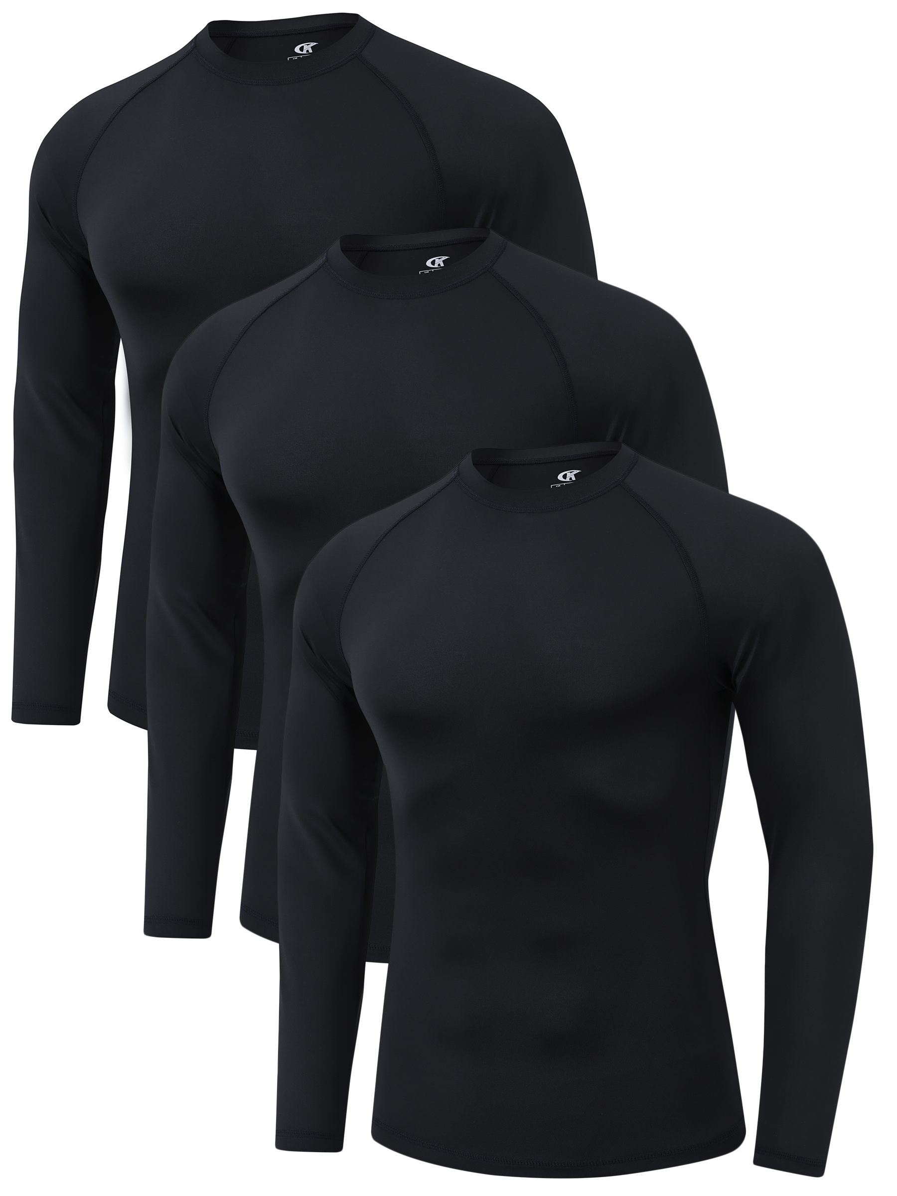 thumbnail video image 2 of QPNGRP Men's 3 Pack Dry Fit Long Sleeve Athletic Shirts Workout Running Shirts Black 2XL, 2 of 9