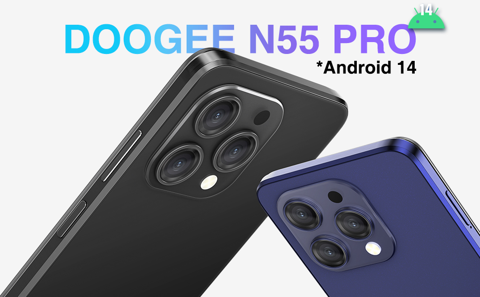 DOOGEE N55 PRO Cell Phone, Android 14 Smartphone, 12GB+256GB