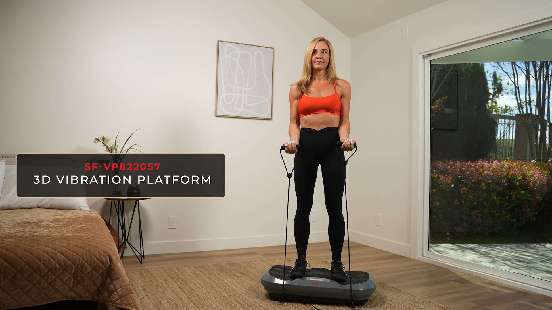 thumbnail video image 2 of Sunny Health & Fitness 3D Vibration Plate Exercise Machine for Full-Body Toning with 16 Speed Levels, 3 Vibration Modes & Resistance Bands – SF-VP822057, 2 of 8