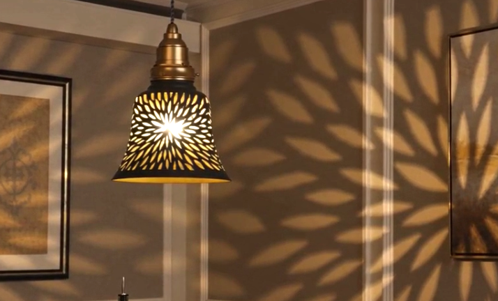 thumbnail video image 2 of 4 Pack Fan Light Cover, AEELLEEA Pendant Lamp Shades, Ceiling Fan Light Shade with 2.28" Fitter, 5.12" High 6" Diameter,Metal Daisy Etched Light Covers r,Black Gold, 2 of 8