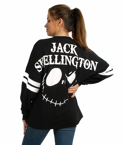 thumbnail video image 2 of Disney Women's Jack Skellington Sweatshirt Long Sleeve Hockey Style Jersey, 2 of 9