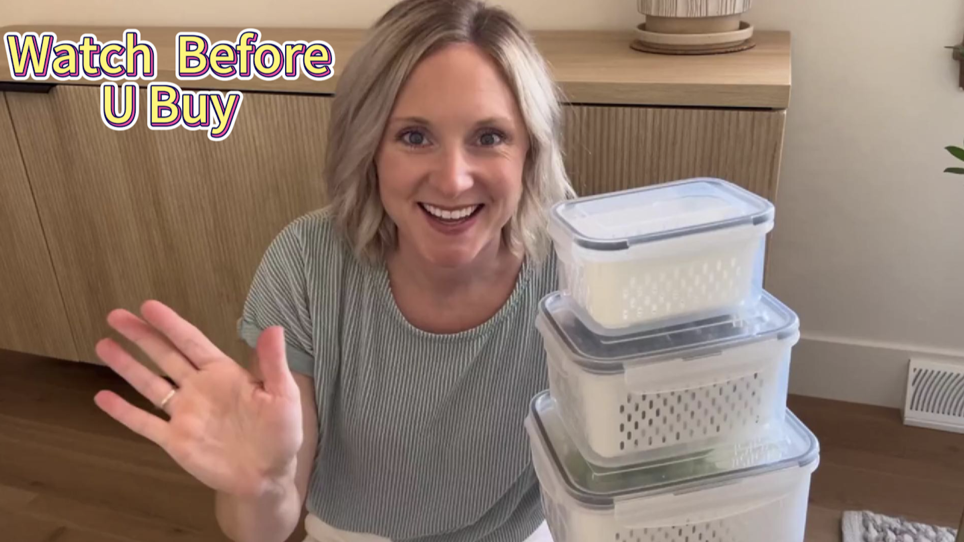 thumbnail video image 2 of ZHOHO TANT Pre-Cut Airtight Food Storage Bins with Lids, BPA-Free, 3-Pack for Fruits, Vegetables, and Meat, 2 of 8