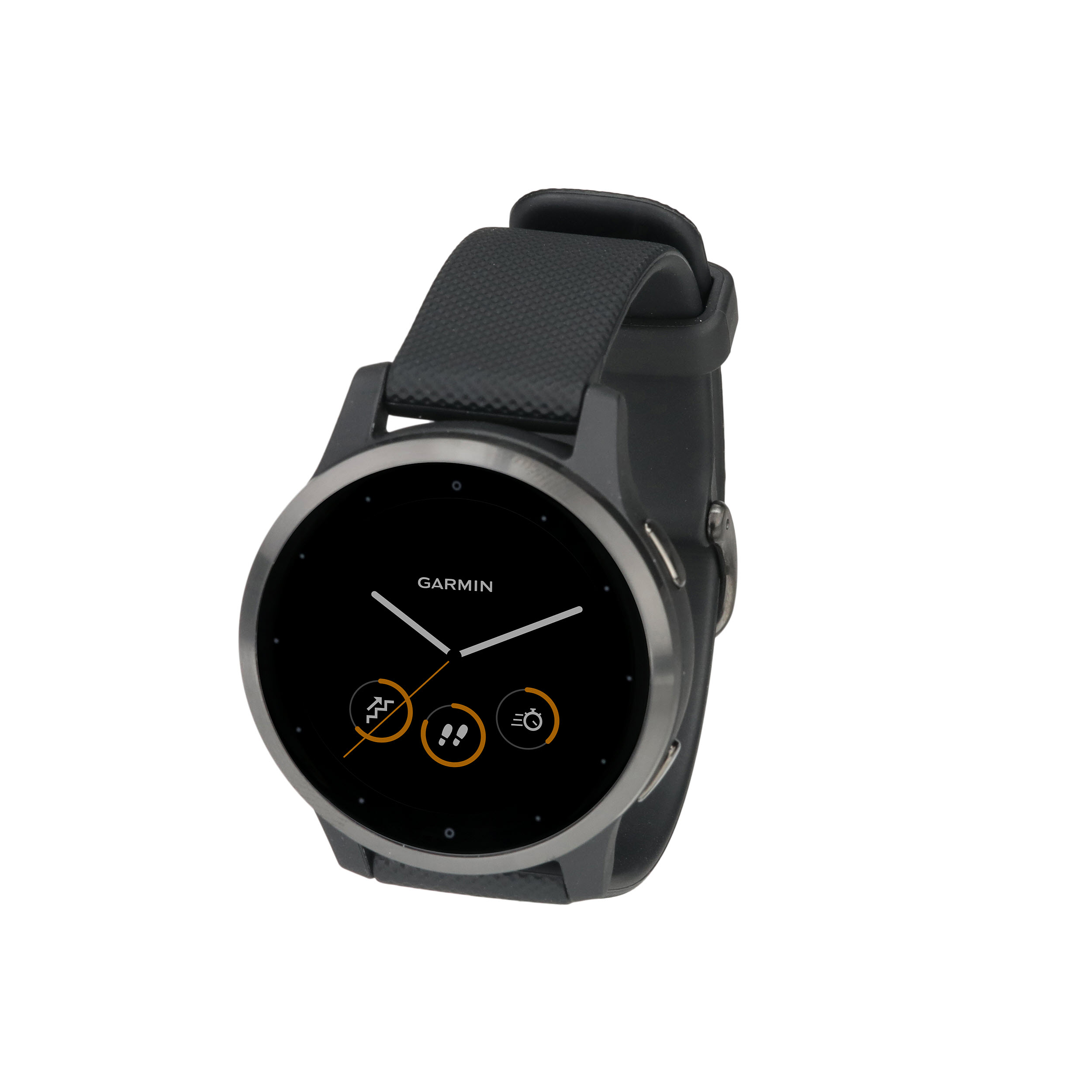 Garmin 10-N2172-11 Vivoactive 4S GPS Smartwatch Slate Stainless Steel Black  Band