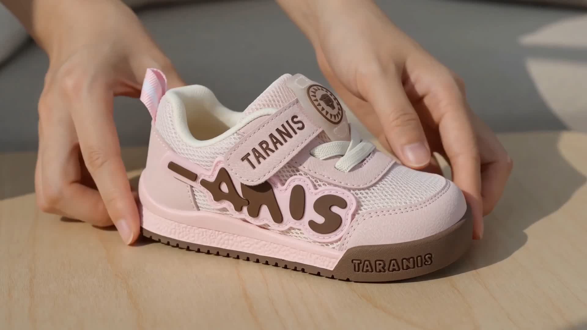 thumbnail video image 2 of TARANIS Toddler Shoes for Girls and Boys, Non-Slip Breathable Wide Toe Baby Sneakers, Pink, 2 of 9