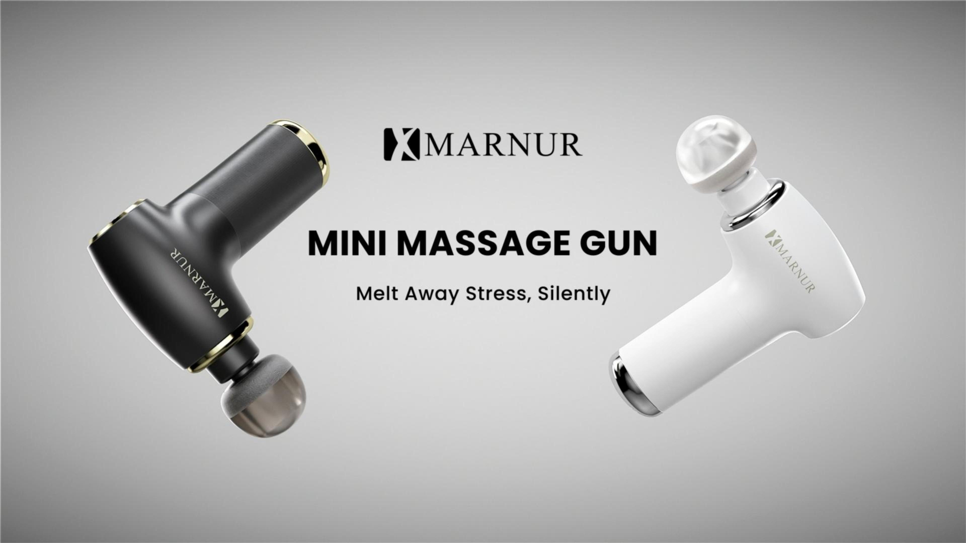 thumbnail video image 2 of MARNUR Mini Massage Gun with Brushless Motor Portable Handheld Deep Tissue Massager, Light & Palm-Size & Quiet, White, 2 of 12