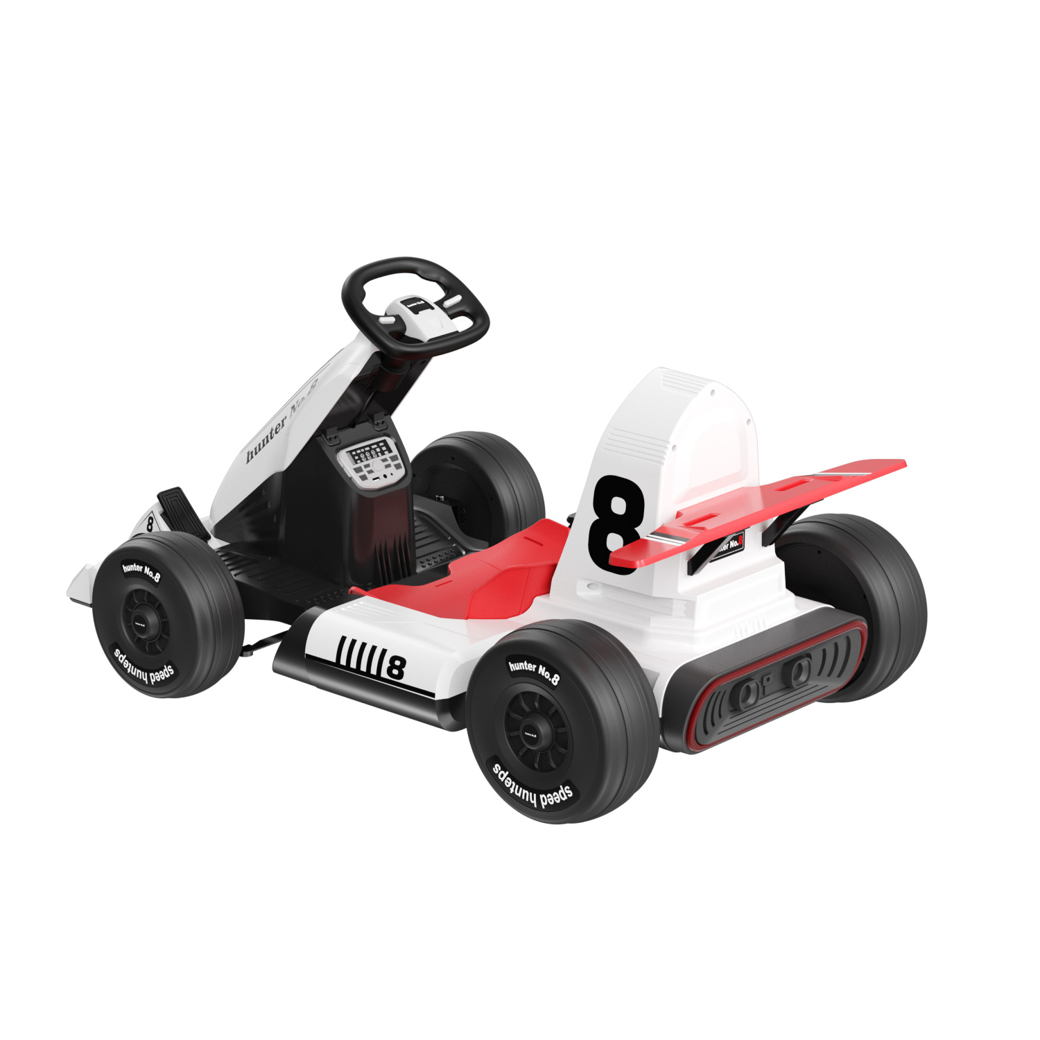 XJD Electric Go Kart Ride on for Kids 12V Battery Powered Pedal Toy  Electric Vehicle Car Racing Drift Car Gift for Boys Girls with Bluetooth/FM  and Remote Control, White 