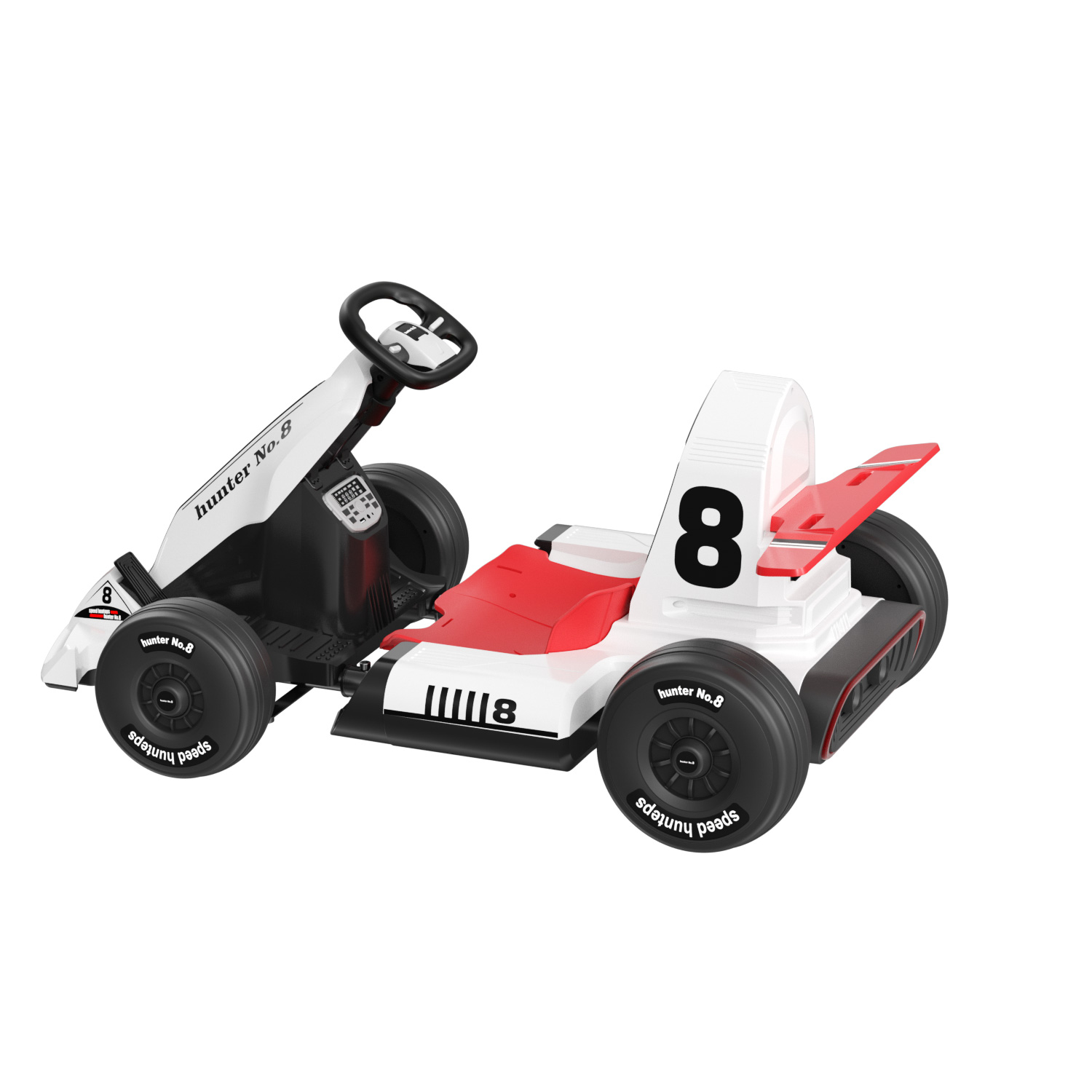 XJD Electric Go Kart Ride on for Kids 12V Battery Powered Pedal Toy  Electric Vehicle Car Racing Drift Car Gift for Boys Girls with Bluetooth/FM  and Remote Control, White 