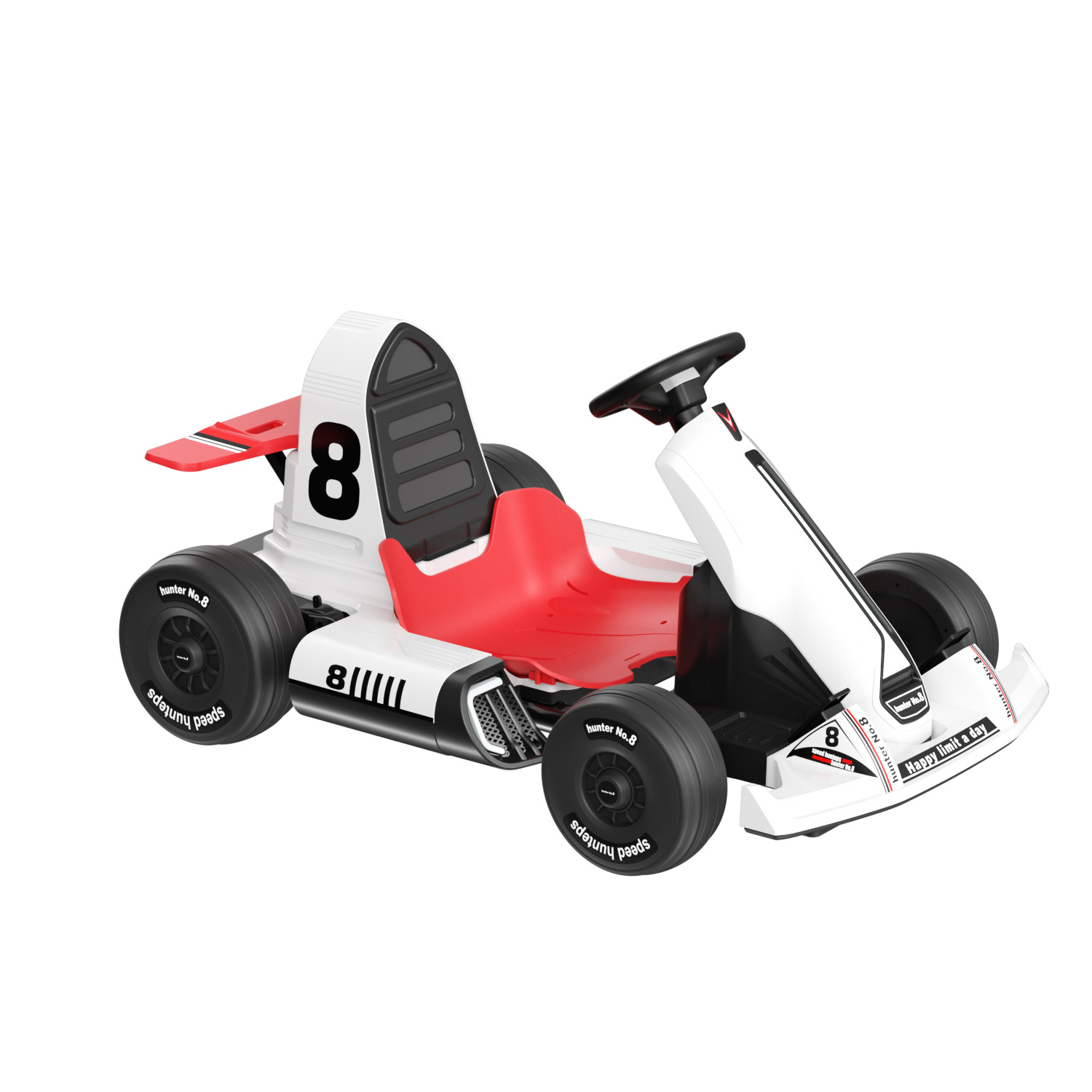 XJD Electric Go Kart Ride on for Kids 12V Battery Powered Pedal Toy  Electric Vehicle Car Racing Drift Car Gift for Boys Girls with Bluetooth/FM  and Remote Control, White 