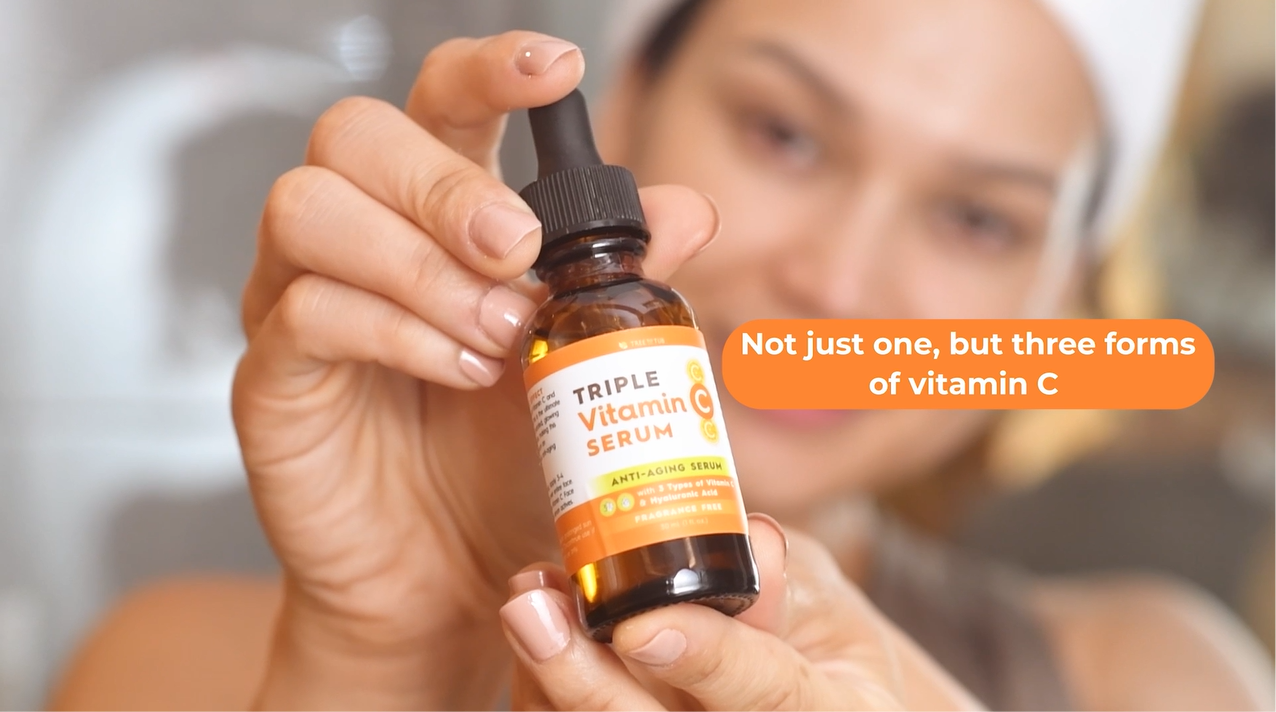 thumbnail video image 2 of Tree To Tub Vitamin C Serum - Triple Vitamin C + Hyaluronic Acid - Hydrating Antioxidant Serum for Dry, Sensitive Skin, Maximum Anti-Aging, and Glow, 2 of 9