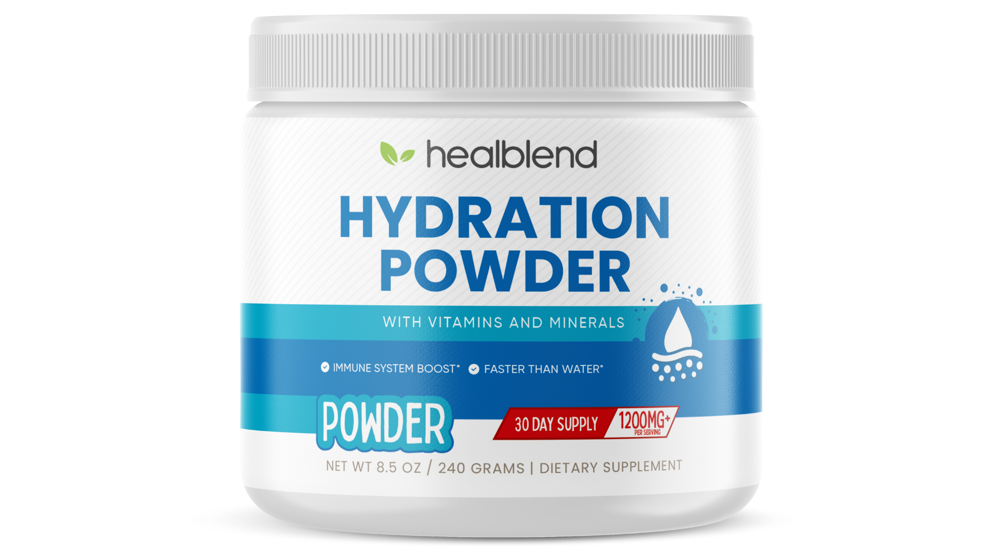 thumbnail video image 2 of healblend Hydration Powder - Electrolytes Drink Mix with Magnesium, Zinc, Real Pink Himalayan Salt, Vitamin C, B Complex for Endurance & Energy, 2 of 8