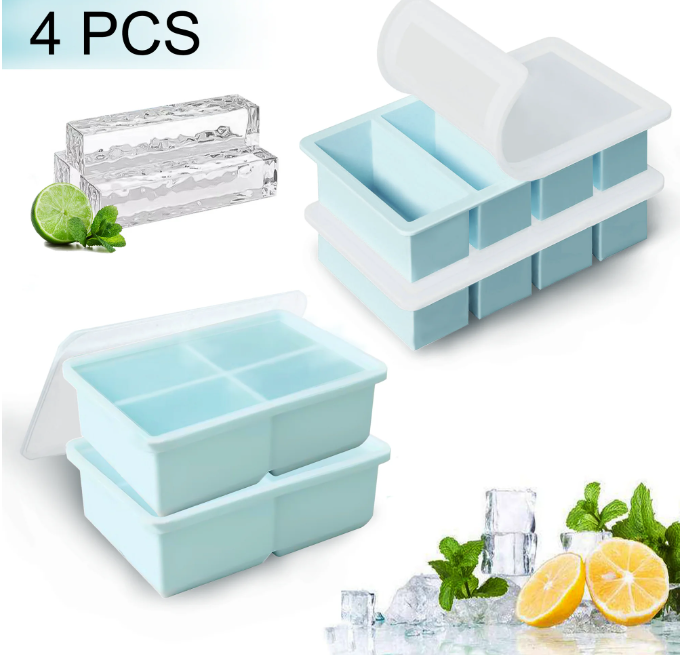 thumbnail video image 2 of SPOKKI 4-Pack Silicone Freezer Tray with Lid, Silicone Soup Cube Freezer Molds, Freezer Trays for Soups, Sauces, Stews, Broths, and More, 2 of 8