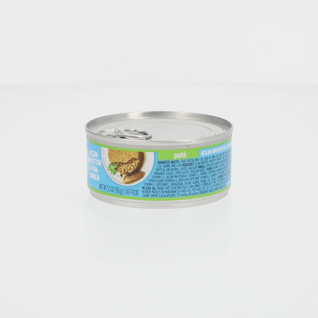 Friskies Wet Cat Food with Ocean Whitefish and Tuna Dinner Pate 5.5 oz -  Walmart.com