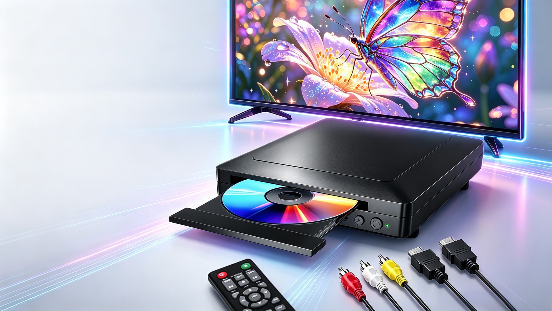 thumbnail video image 2 of GCZ Mini HDMI DVD Player for TV, CD Player for Home with Usb Input and AV Coaxial Output, Include Remote Control, 2 of 10