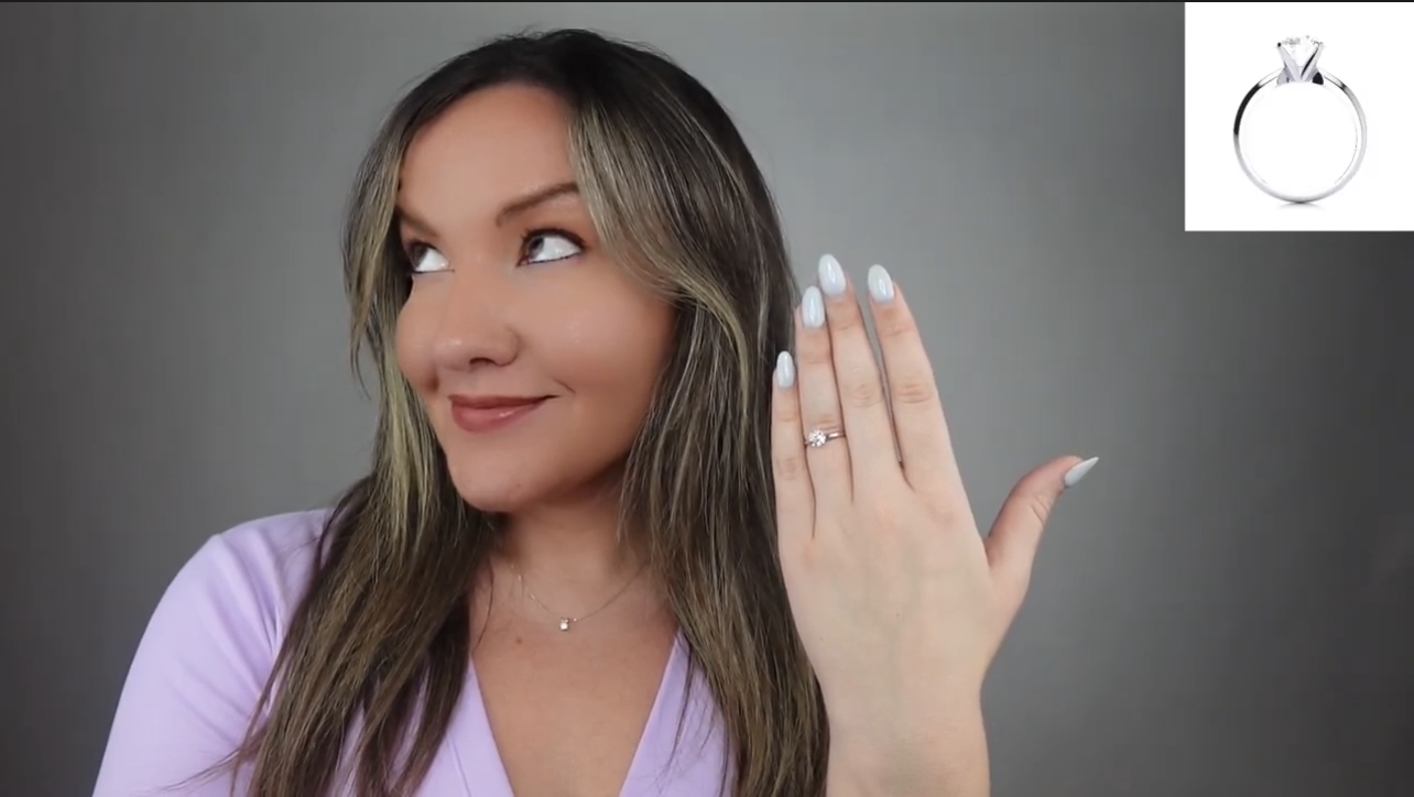 thumbnail video image 2 of SuperJeweler 3/4 Carat Lab Grown Diamond Solitaire Ring In Sterling Silver For Women, 2 of 8
