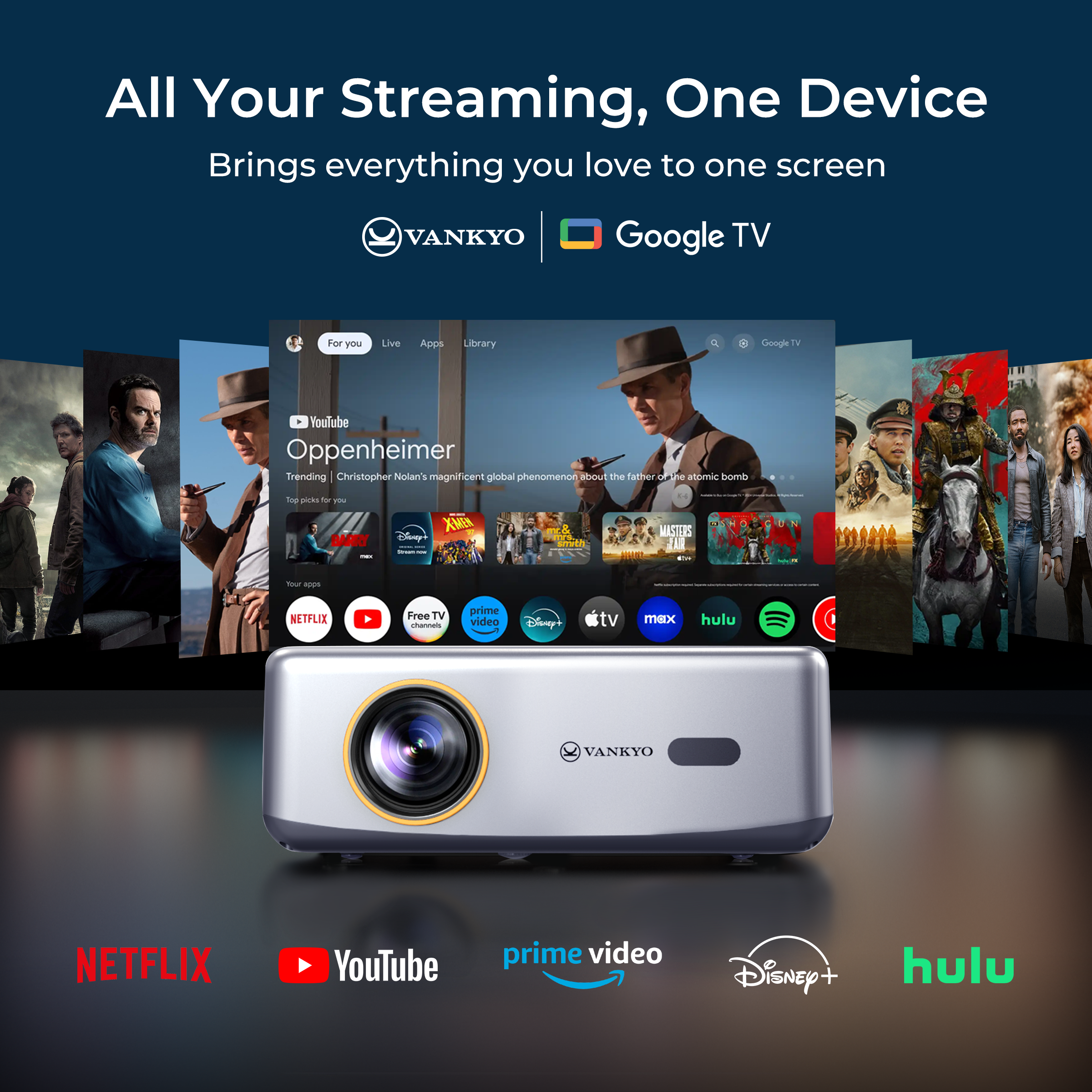 thumbnail video image 3 of VANKYO Performance V700G Native 1080P Projector with Official Google TV, 400 Lumens, Dolby Audio, Auto Focus, Auto Keystone, 3 of 14
