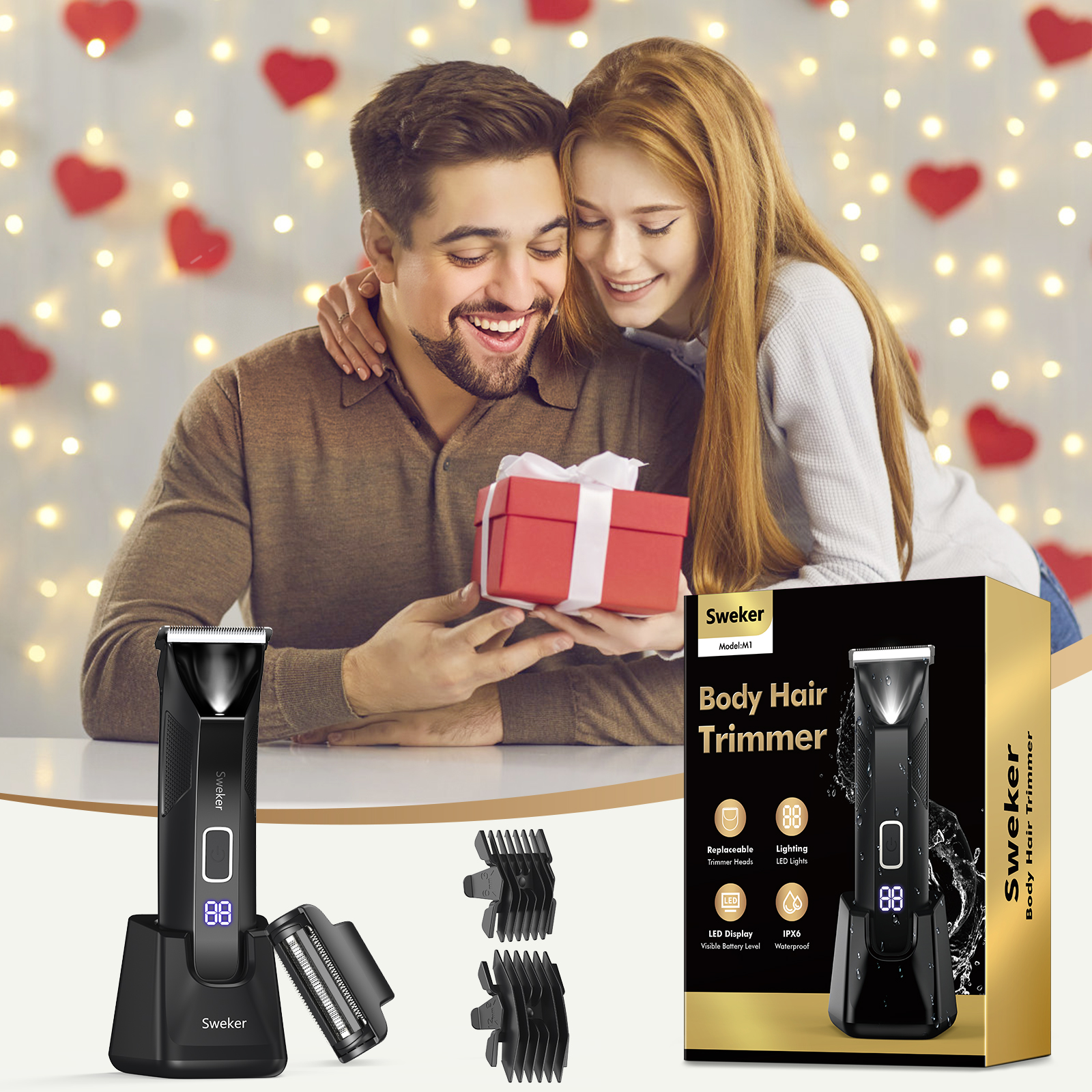 thumbnail video image 2 of Prozing Professional Manscape Ball Trimmer for Men, 2-in-1 Body Hair Groomer and Groin Hair Shaver -Dual-Head Trimmer for No-Nick Shaving, 2 of 10