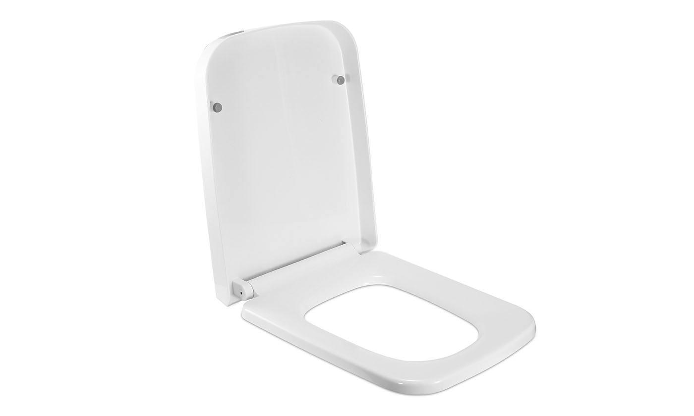 thumbnail video image 2 of iMountek 17.72"L x 13.77"W Square Toilet Seat Cover, Heavy-Duty Quiet-Close Toilet Seat with Grip-Tight Seat Bumpers Quick-Release Easy Cleaning, White, 2 of 9