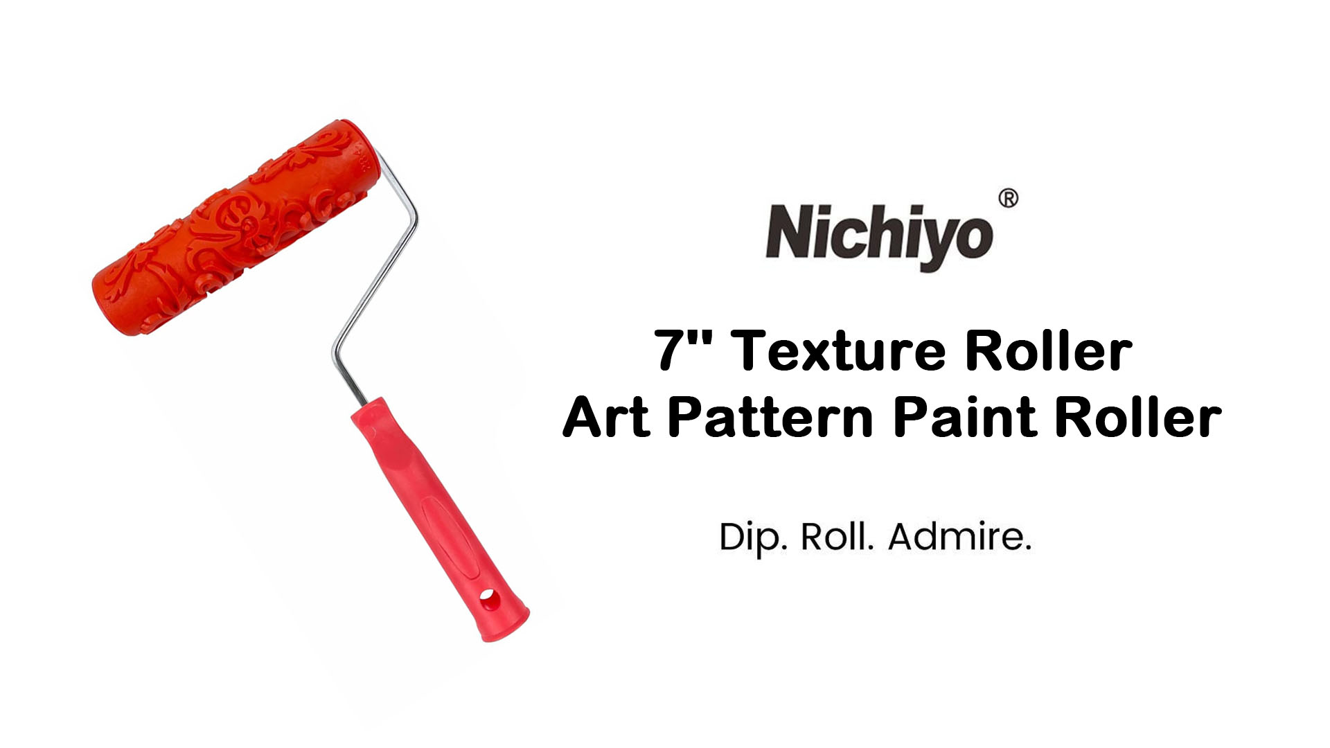 thumbnail video image 2 of Nichiyo 7'' Texture Roller, DIY Decorative Art Pattern Paint Roller Rubber Roller for Walls, Furnitures and Floors Decoration (EG284T), 2 of 6