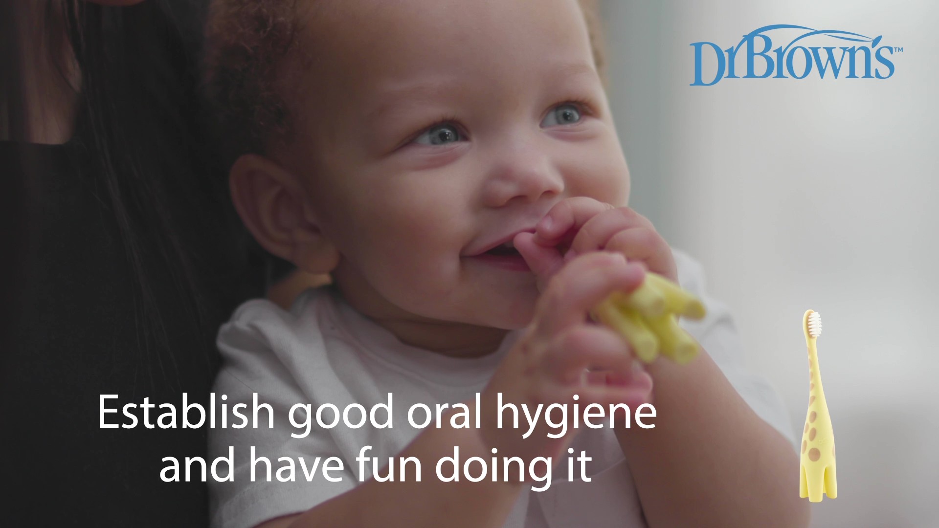 thumbnail video image 2 of Dr. Brown's Infant to Toddler Training Toothbrush with Soft Bristles, Giraffe, 0- 3 Years, 1 Pack, 2 of 12