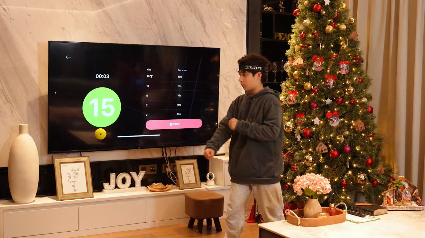 thumbnail video image 2 of TekXYZ® Boxing Reflex Ball Family Pack with Counter App | Online Community, Stocking Stuffer Gifts for All Ages, 2 of 7