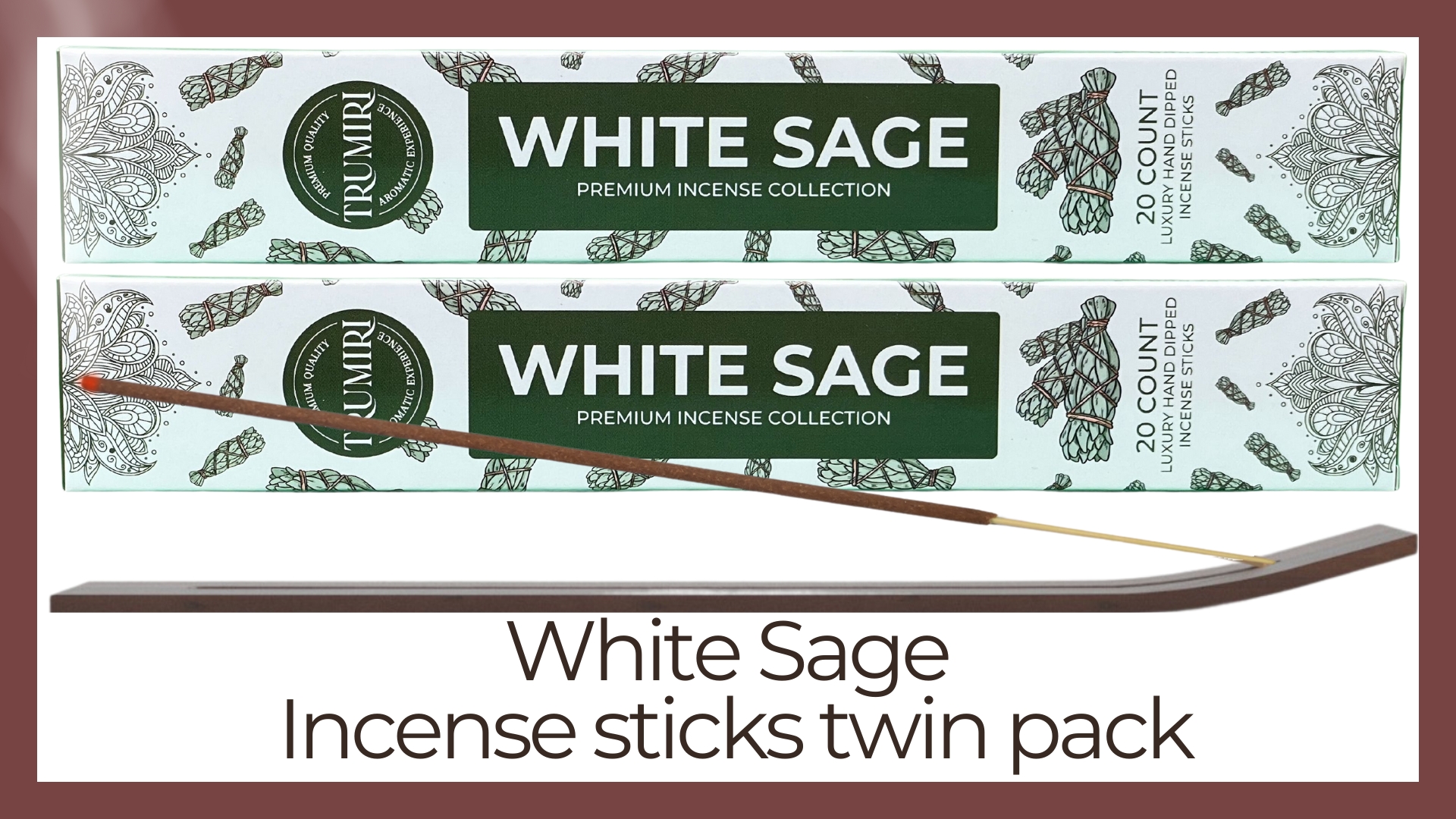 thumbnail video image 2 of Trumiri Incense Sticks - Total 40 White Sage Insence-Sticks - Dual Pack of 20 Insenses - Insents - Incents - Inscense - Incence - Incienso - All Natural Incense Sticks, 2 of 10