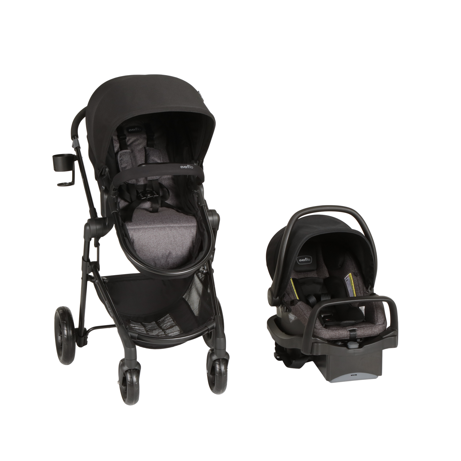 Evenflo Pivot Modular Travel System Stroller with SafeMax Rear Facing Infant Car Seat Black Walmart