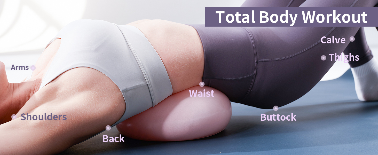 thumbnail video image 2 of YR 9.8 inch Mini Exercise Ball for Stability, Pilates, Core Training, Physical Therapy, Pink, 2 of 8