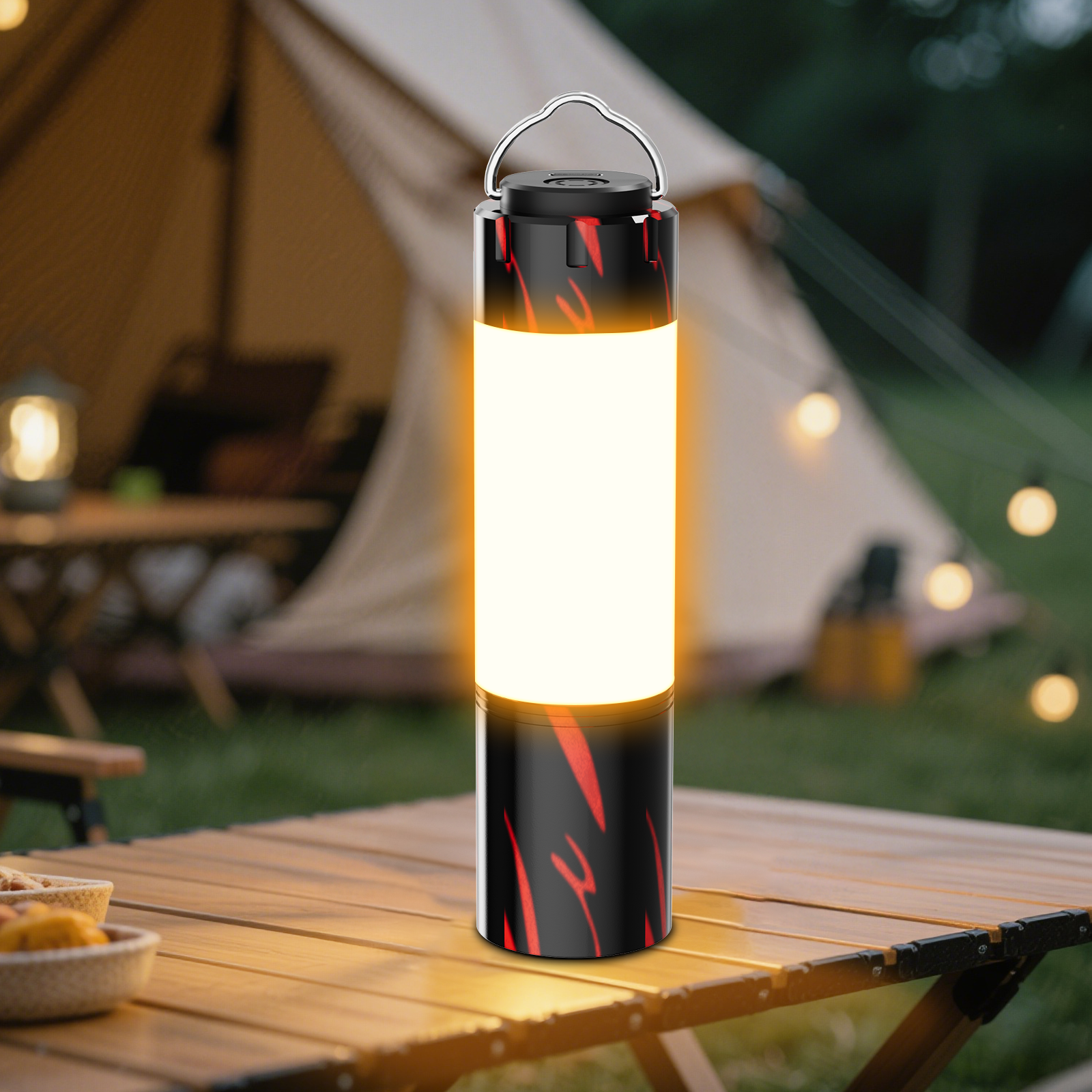 thumbnail video image 2 of RVPOZWER 3-in-1 LED Camping Lantern & Flashlight, IP65 Waterproof Type-C Rechargeable, 5 in 1 Alloy Body, 6 h Runtime, Outdoor Emergency Torch, 2 of 12