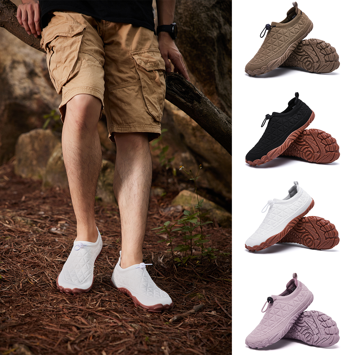 thumbnail video image 2 of COM STAR Breathable Barefoot Shoes Minimalist Activities Shoes Non-slip Lightweight Walking Shoes Hike Footwear for Men & Women, Good for Hiking, Running, Gym and Outdoor Activities, 2 of 15