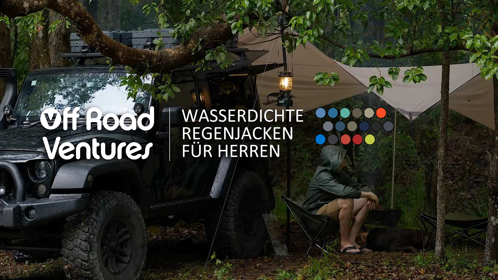 thumbnail video image 2 of Off Road Ventures Mens Waterproof Rain Jacket Hood Packable Windbreaker Lightweight Raincoat for Outdoor Golf Hiking, 2 of 7