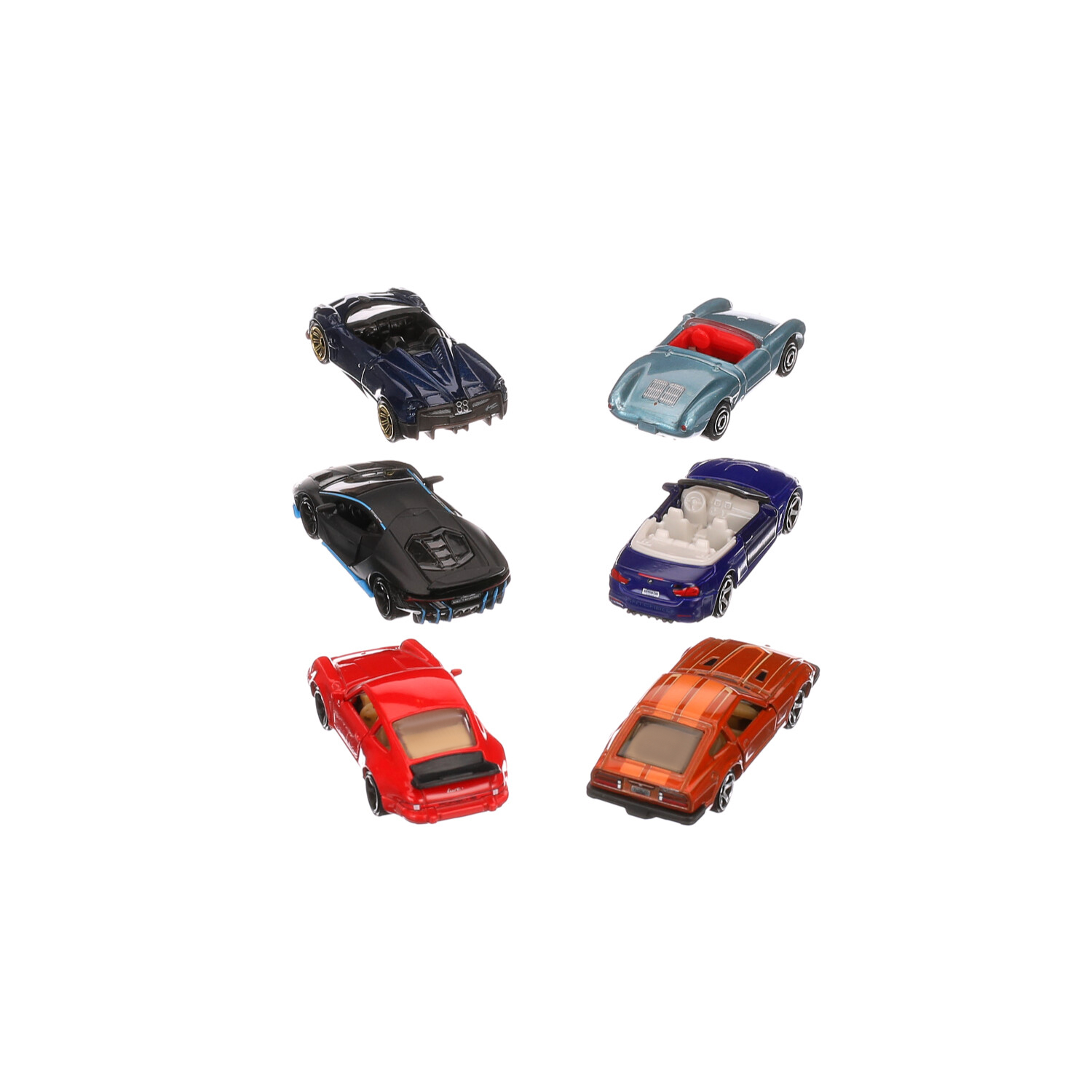 Matchbox Moving Parts 6-Pack of Toy Sports Cars in 1:64 Scale with