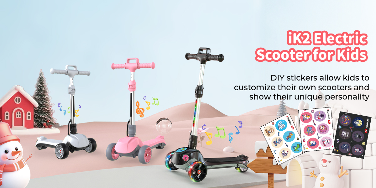 thumbnail video image 2 of iScooter Electric Scooter for Kids Ages 3-6, Bluetooth Music Speaker, LED Light-up Wheels, Thumb Accelerator, 3-Adjustable Height Toddler Motorized Scooters, 3-Wheels Electric Scooter for Girls/Boys, 2 of 8