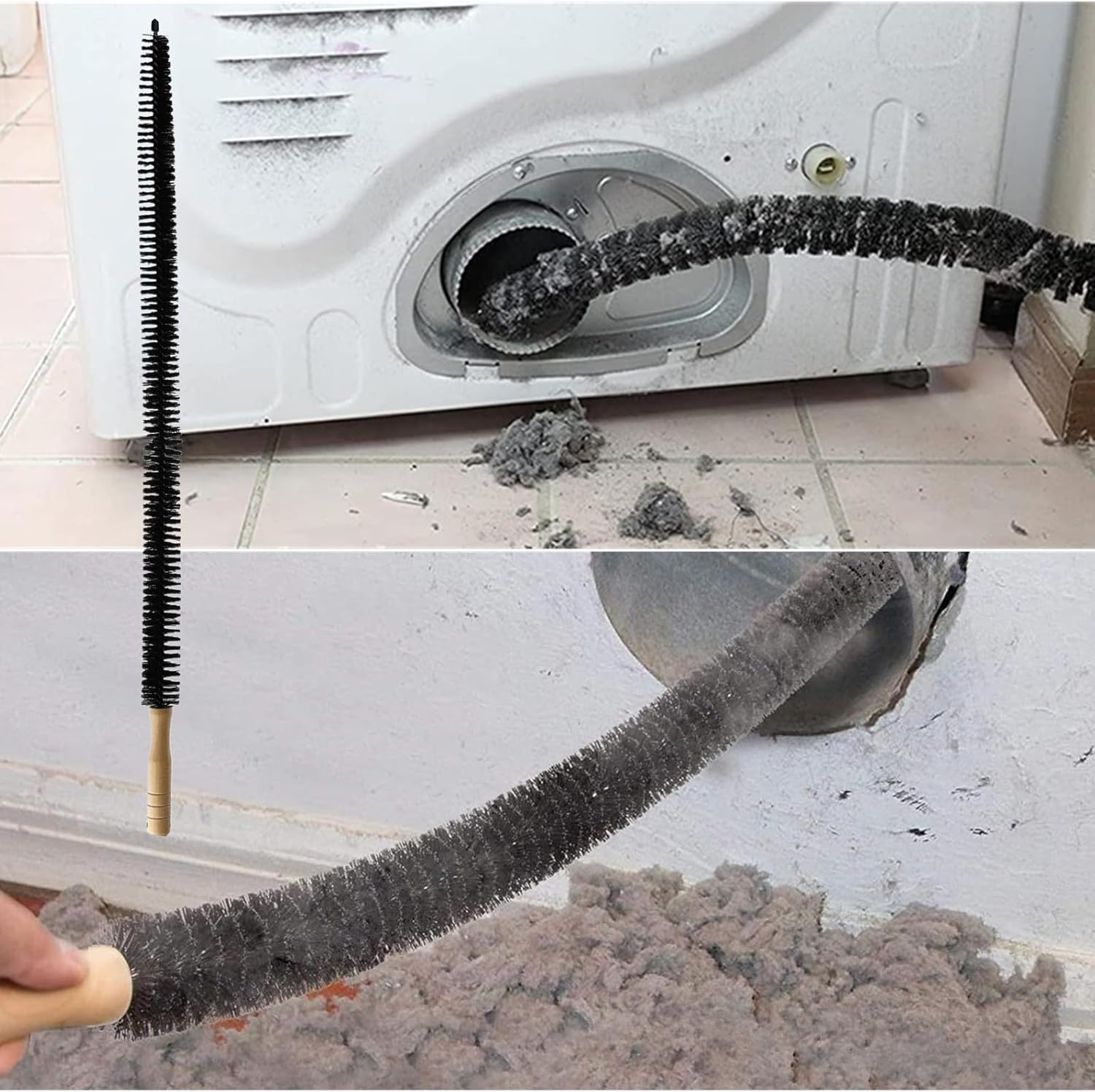 thumbnail video image 2 of NUHUi Clothes Dryer Vent Cleaner Kit Compatible with All Vacuum Cleaners Includes Hose Attachment Lint Brush Gloves And Vacuum Hose, 2 of 8