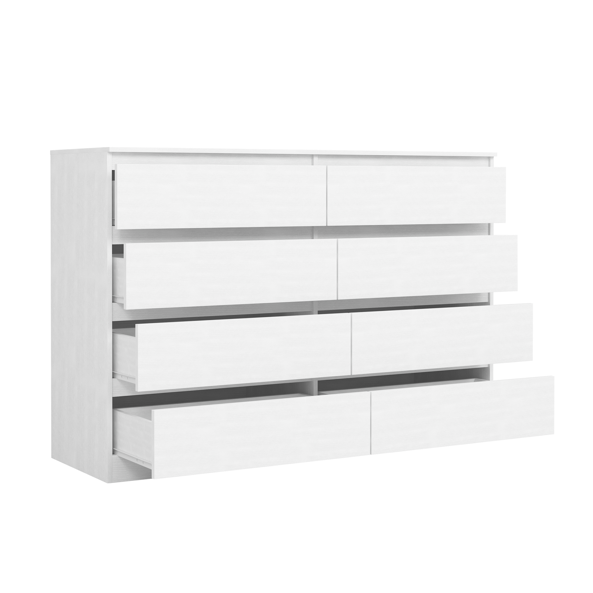 thumbnail video image 2 of Demi Bonn 8 Drawer Double Dresser, Modern 8 Chest of Drawers with Deep Drawers, Wide Storage Organizer Cabinet for Living Room, White, 2 of 12