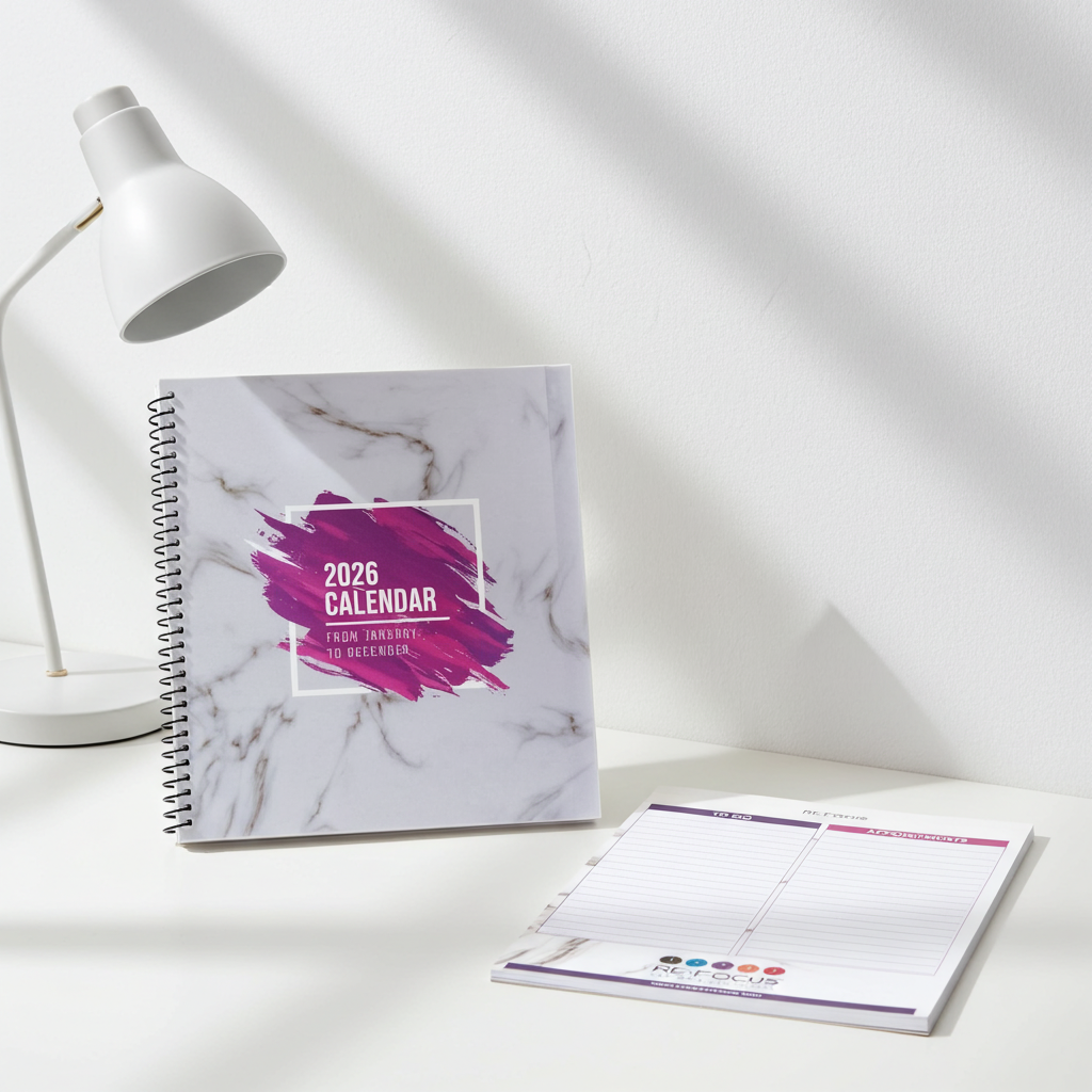 thumbnail video image 2 of RE-FOCUS THE CREATIVE OFFICE Yearly Calendar Planner & Appointment Book, 9.5 x 10.5 in, Purple, 2 of 6