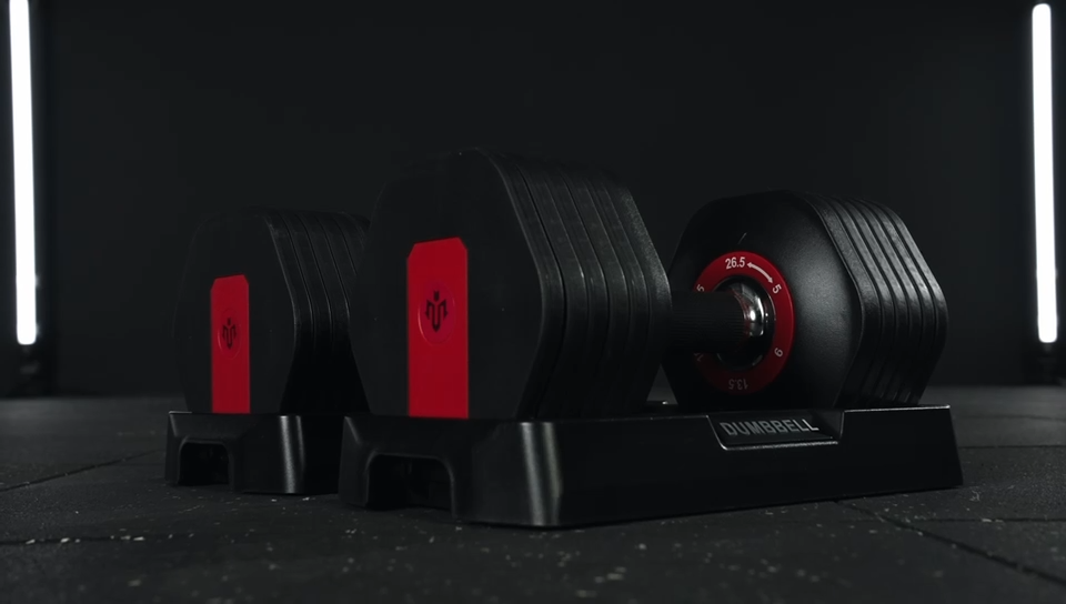 thumbnail video image 2 of Mikolo 26.5LB Adjustable Dumbbells Set, 1-Sec Adjustable Weights Dumbbells Set, 5LB - 26.5LB 6 in 1 Free Dumbbell with Anti-Slip Texture Handle, Weight Set For Home Gym, 2 of 8