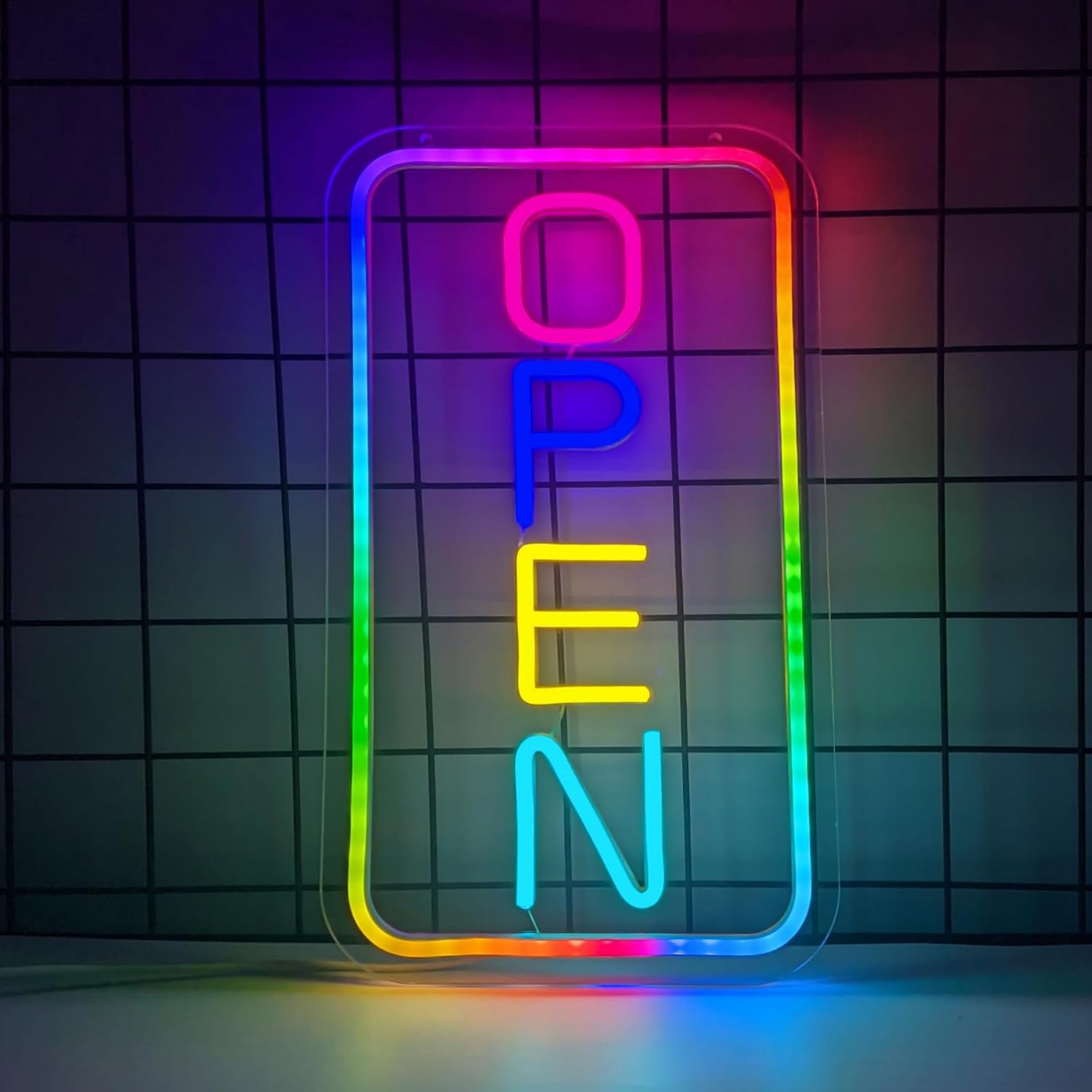 thumbnail video image 2 of UPONRAY Colorful Open Neon Signs, 15.7"*8.8" Dimmable & USB-Powered LED Neon Light, Stylish Wall Decor for Restaurant, Store, Bar, Cafe, Club, 2 of 16