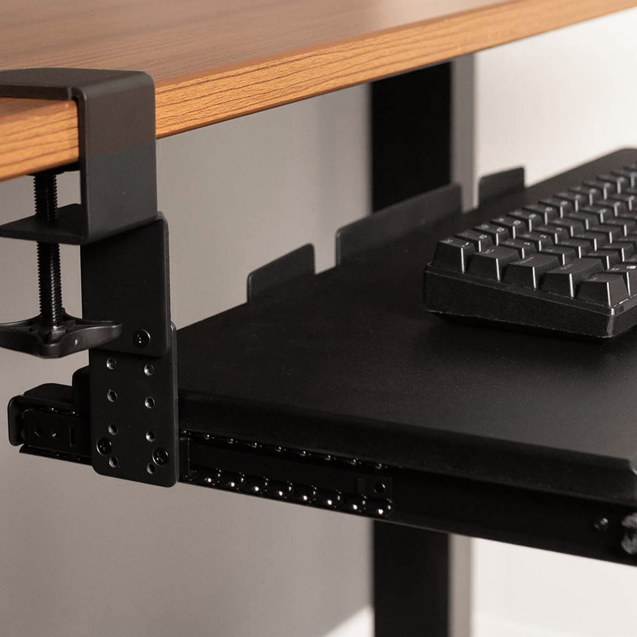 thumbnail video image 2 of VIVO Extra Sturdy Clamps and Rails for Custom Wood Keyboard Tray - Pack of 2, 2 of 9