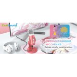 ZealSound Gaming USB Pink Microphone, Quick Mute, Gain Control, Echo ...
