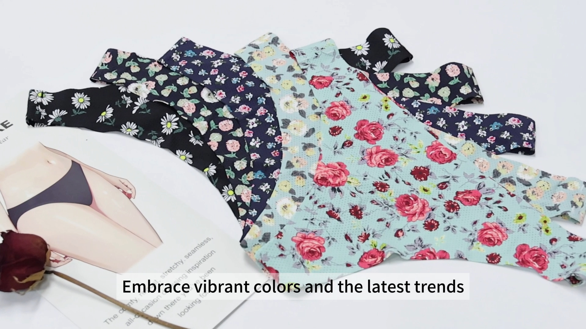 thumbnail video image 2 of Seamless Women Underwear Thongs,No Show Ladies Thong,Breathable Soft Panties,5-Pack, 2 of 4