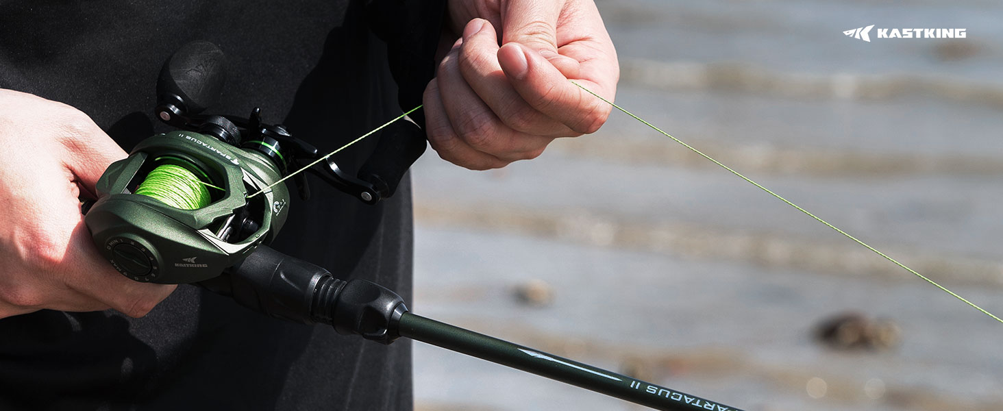 thumbnail video image 2 of KastKing Right Baitcasting Fishing Reel 6oz 17.6 LB Carbon Fiber Drag 7.2:1-Blue, 2 of 13